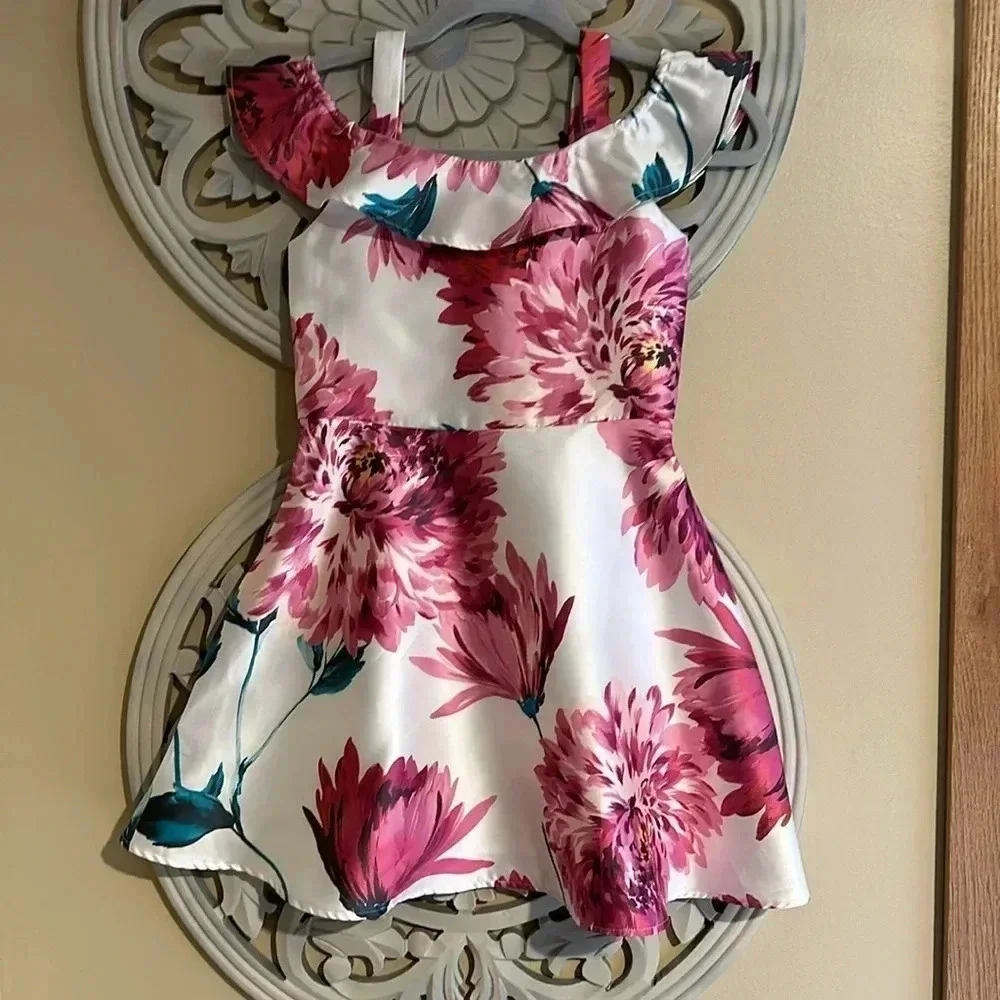 Children Place Girls Floral Off Shoulder Dress